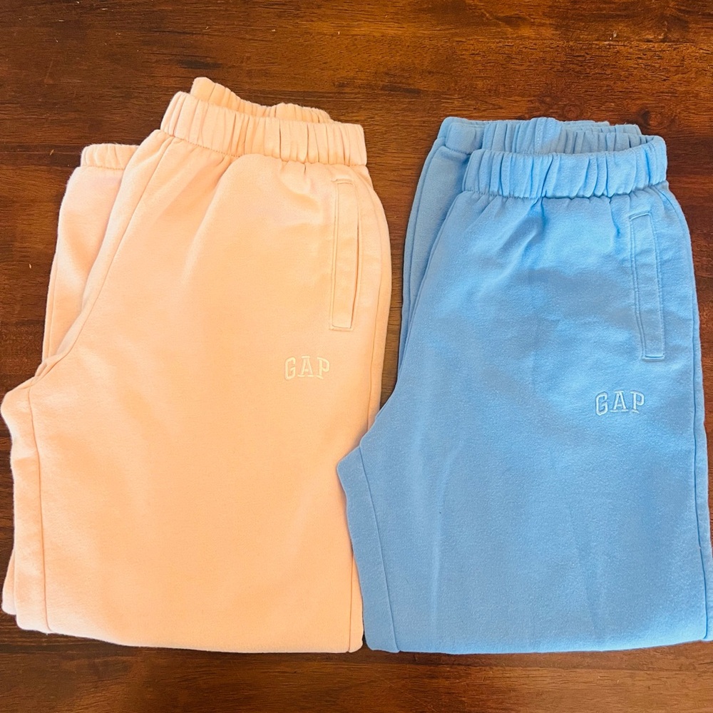 GAP Pink and Blue Sweatpants Relaxed Fit Elastic Waist